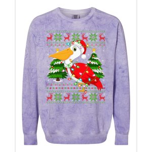 Pelican Bird Xmas Style Ugly Santa Pelican Christmas Great Gift Colorblast Crewneck Sweatshirt