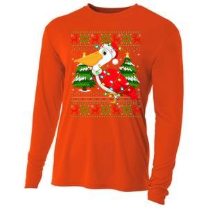 Pelican Bird Xmas Style Ugly Santa Pelican Christmas Great Gift Cooling Performance Long Sleeve Crew