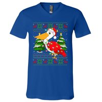 Pelican Bird Xmas Style Ugly Santa Pelican Christmas Great Gift V-Neck T-Shirt