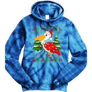 Pelican Bird Xmas Style Ugly Santa Pelican Christmas Great Gift Tie Dye Hoodie