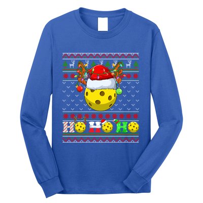 Pickleball Ball Xmas Tree Lights Ugly Christmas Sweater Gift Long Sleeve Shirt