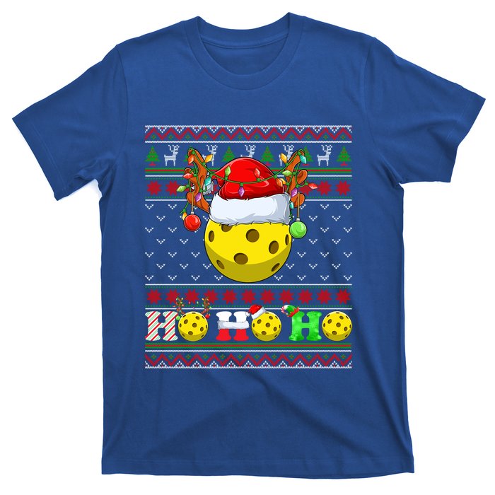 Pickleball Ball Xmas Tree Lights Ugly Christmas Sweater Gift T-Shirt