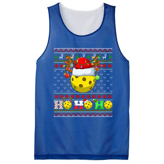 Pickleball Ball Xmas Tree Lights Ugly Christmas Sweater Gift Mesh Reversible Basketball Jersey Tank