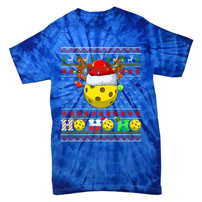 Pickleball Ball Xmas Tree Lights Ugly Christmas Sweater Gift Tie-Dye T-Shirt