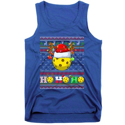 Pickleball Ball Xmas Tree Lights Ugly Christmas Sweater Gift Tank Top