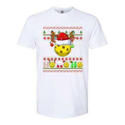 Pickleball Ball Xmas Tree Lights Ugly Christmas Sweater Gift Softstyle CVC T-Shirt