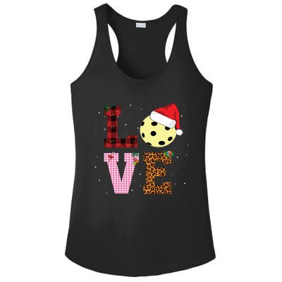 Pickle Ball Xmas Pajama Tee Leopard Patterns Plaid Gift Ladies PosiCharge Competitor Racerback Tank