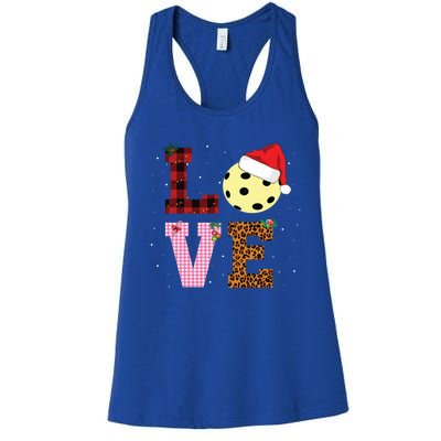 Pickle Ball Xmas Pajama Tee Leopard Patterns Plaid Gift Women's Racerback Tank