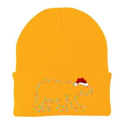 Polar Bear Xmas Lighting Santa Hat Polar Bear Christmas Funny Gift Knit Cap Winter Beanie