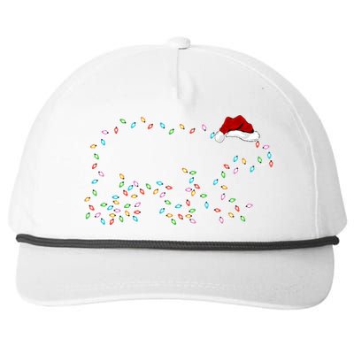 Polar Bear Xmas Lighting Santa Hat Polar Bear Christmas Funny Gift Snapback Five-Panel Rope Hat