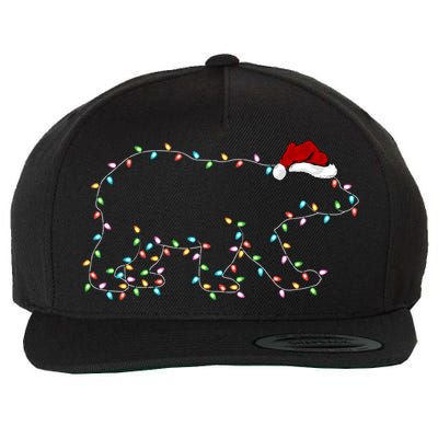 Polar Bear Xmas Lighting Santa Hat Polar Bear Christmas Funny Gift Wool Snapback Cap