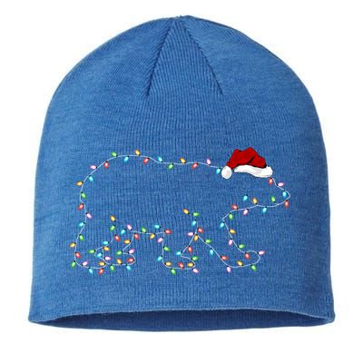 Polar Bear Xmas Lighting Santa Hat Polar Bear Christmas Funny Gift Sustainable Beanie