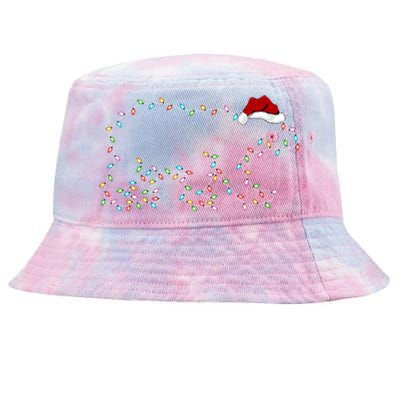 Polar Bear Xmas Lighting Santa Hat Polar Bear Christmas Funny Gift Tie-Dyed Bucket Hat