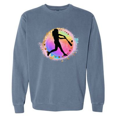 Pink Baseball Y Design Softball Plays Ball Gift Garment-Dyed Sweatshirt