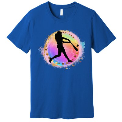 Pink Baseball Y Design Softball Plays Ball Gift Premium T-Shirt