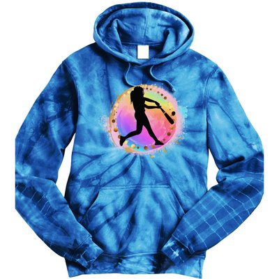 Pink Baseball Y Design Softball Plays Ball Gift Tie Dye Hoodie