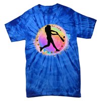 Pink Baseball Y Design Softball Plays Ball Gift Tie-Dye T-Shirt