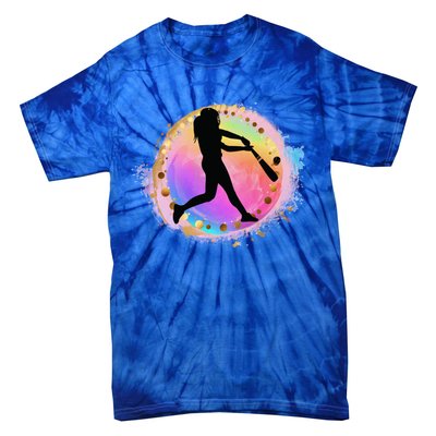 Pink Baseball Y Design Softball Plays Ball Gift Tie-Dye T-Shirt