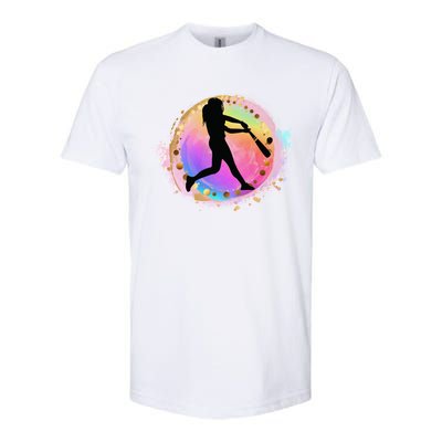 Pink Baseball Y Design Softball Plays Ball Gift Softstyle® CVC T-Shirt