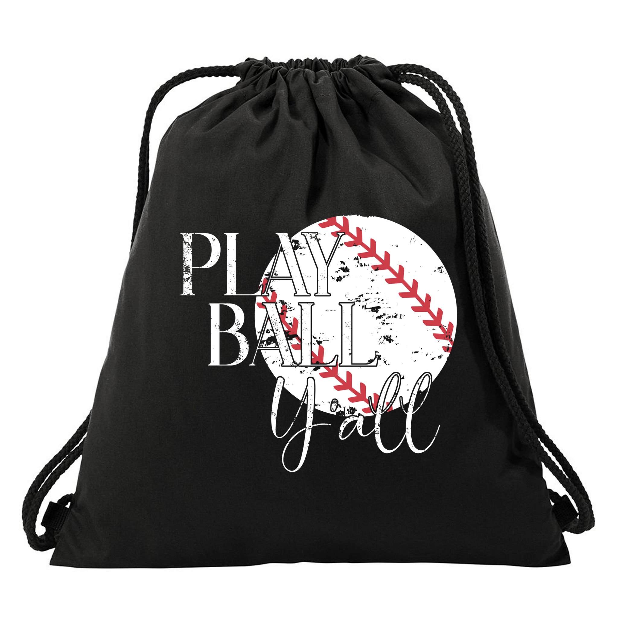 Play Ball Yall Baseball Sport Lover Drawstring Bag