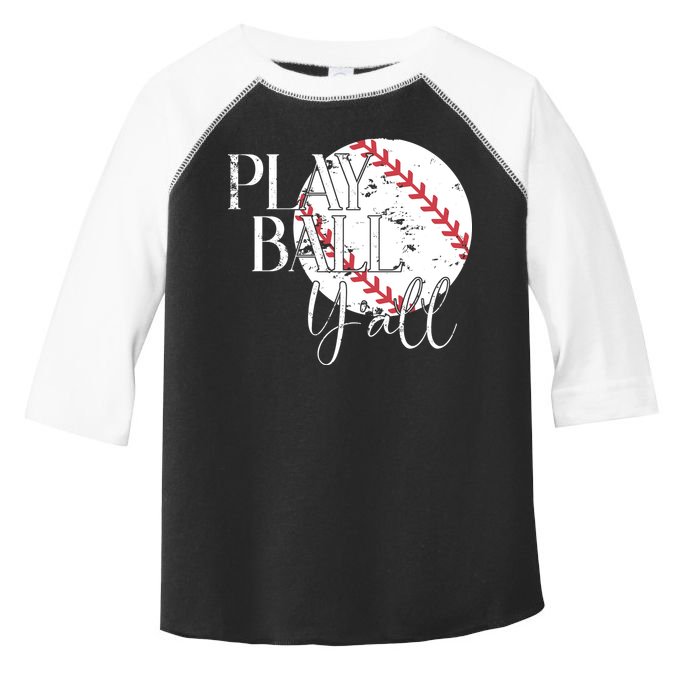 Play Ball Yall Baseball Sport Lover Toddler Fine Jersey T-Shirt