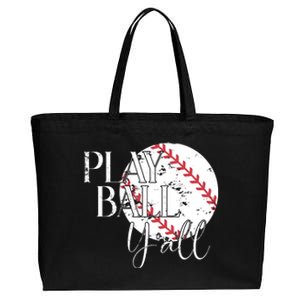 Play Ball Yall Baseball Sport Lover Cotton Canvas Jumbo Tote