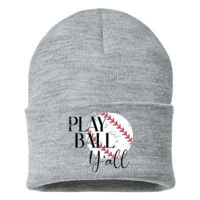 Play Ball Yall Baseball Sport Lover Sustainable Knit Beanie