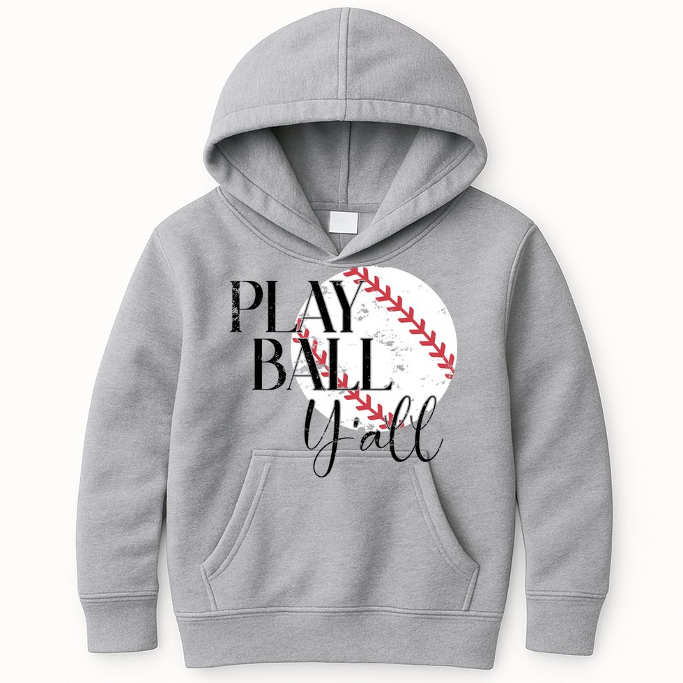 Play Ball Yall Baseball Sport Lover Kids Hoodie