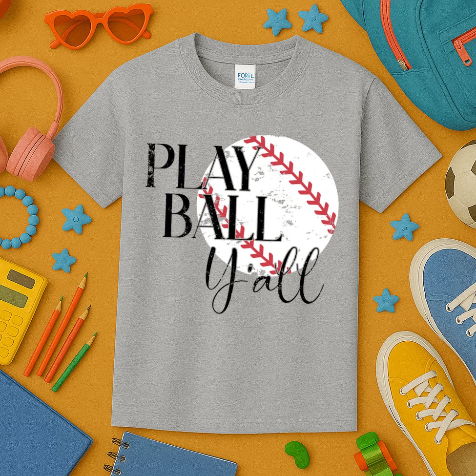 Play Ball Yall Baseball Sport Lover Kids T-Shirt