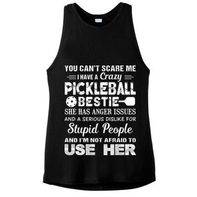 PICKLEBALL Bestie You Can’t Scare Me Ladies PosiCharge Tri-Blend Wicking Tank