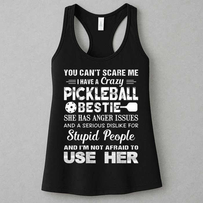 PICKLEBALL Bestie You Can’t Scare Me Womens Tank Top