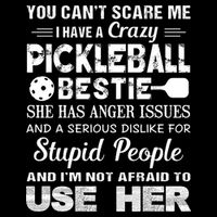 PICKLEBALL Bestie You Can’t Scare Me Pom Pom 12in Knit Beanie