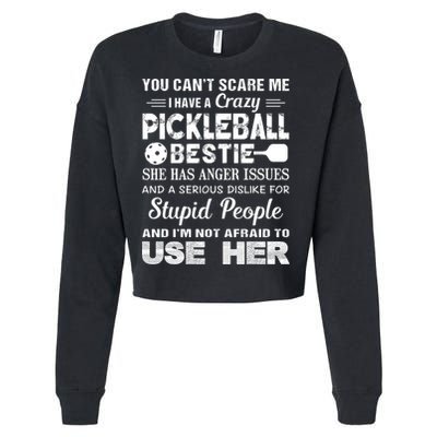 PICKLEBALL Bestie You Can’t Scare Me Cropped Pullover Crew