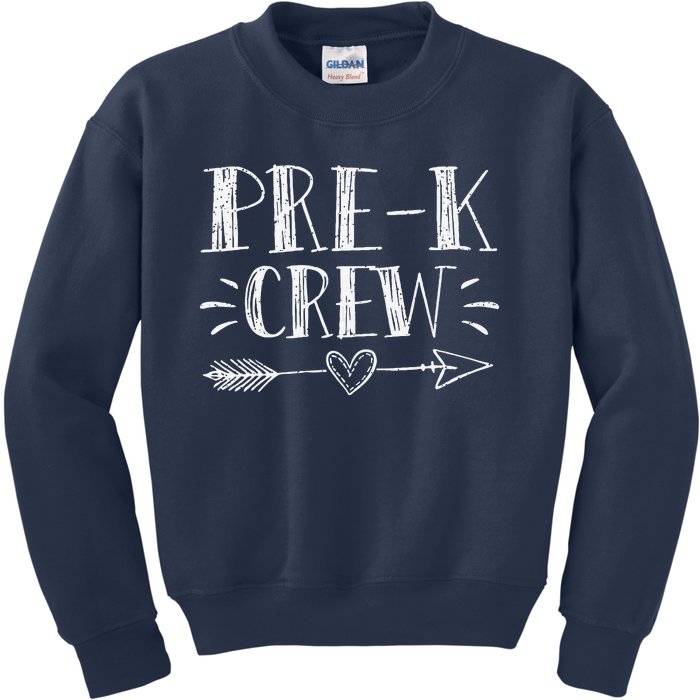 Prek Crew 1st Day Of School Prek Teacher Team Kids Sweatshirt