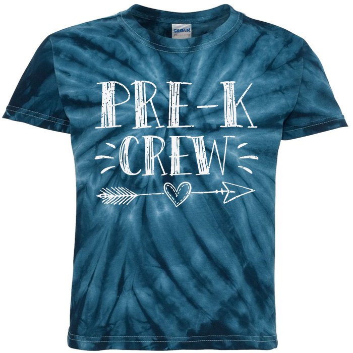 Prek Crew 1st Day Of School Prek Teacher Team Kids Tie-Dye T-Shirt