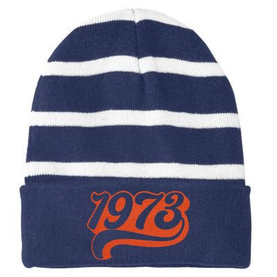 Pro Choice 1973 Women's Rights Feminism Roe V Wade Vintage Striped Beanie with Solid Band