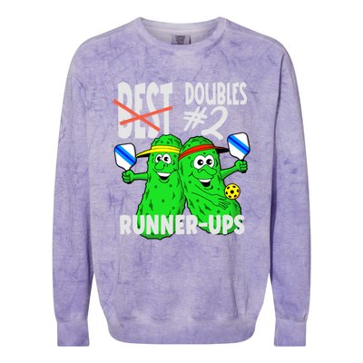 Pickleball Champs 2nd Place Doubles Funny Cute Gift Colorblast Crewneck Sweatshirt