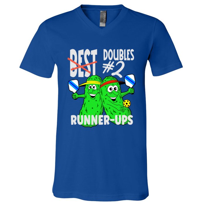 Pickleball Champs 2nd Place Doubles Funny Cute Gift V-Neck T-Shirt