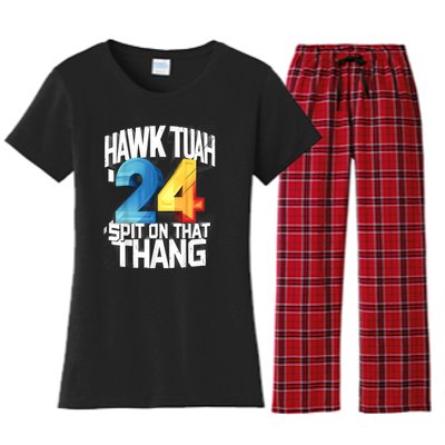 Presidential Candidate 2024 Hawk Tush Spit On That Thing Gift Women's Flannel Pajama Set