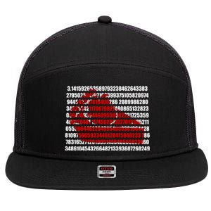 Pi Cake 3 14 Number Symbol For Math Teacher Great Gift 7 Panel Mesh Trucker Snapback Hat