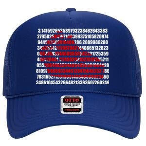 Pi Cake 3 14 Number Symbol For Math Teacher Great Gift High Crown Mesh Back Trucker Hat