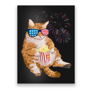 Patriotic Cat 4th of July USA American Flag Poster