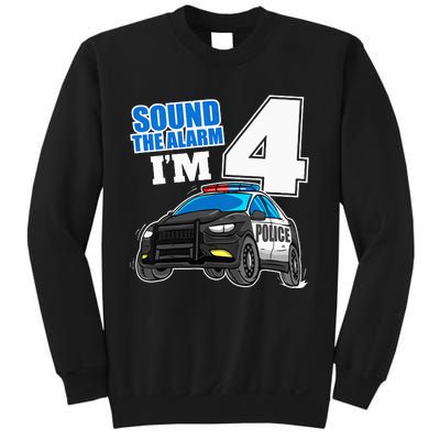 Police Car 4th Birthday Boy 4 Cop Policeman Officer Four Sweatshirt