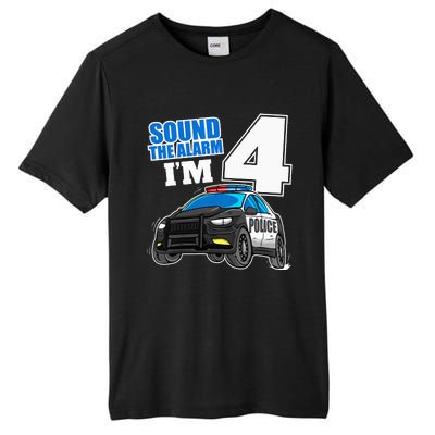 Police Car 4th Birthday Boy 4 Cop Policeman Officer Four Tall Fusion ChromaSoft Performance T-Shirt