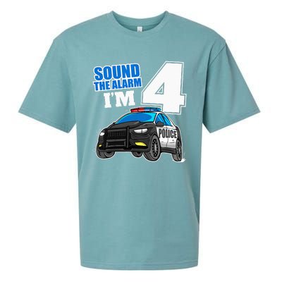 Police Car 4th Birthday Boy 4 Cop Policeman Officer Four Sueded Cloud Jersey T-Shirt