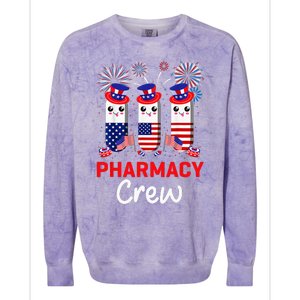 Pharmacy Crew 4th Of July Cute Pills American Patriotic Colorblast Crewneck Sweatshirt