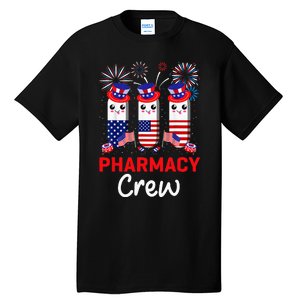 Pharmacy Crew 4th Of July Cute Pills American Patriotic Tall T-Shirt