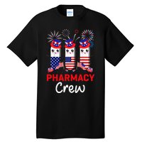 Pharmacy Crew 4th Of July Cute Pills American Patriotic Tall T-Shirt