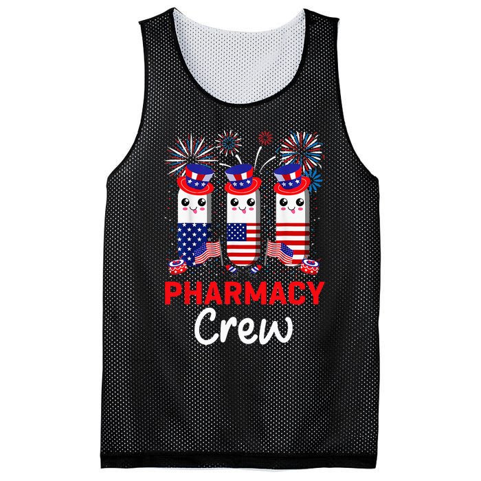 Pharmacy Crew 4th Of July Cute Pills American Patriotic Mesh Reversible Basketball Jersey Tank