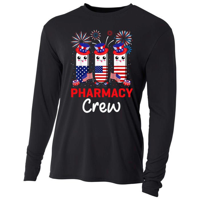 Pharmacy Crew 4th Of July Cute Pills American Patriotic Cooling Performance Long Sleeve Crew